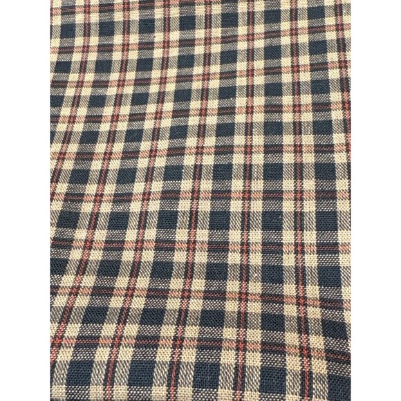 Plaid Cotton Fabric 21" x 33" Navy Beige & Red Checkered Pattern for Quilting Se - Picture 1 of 6